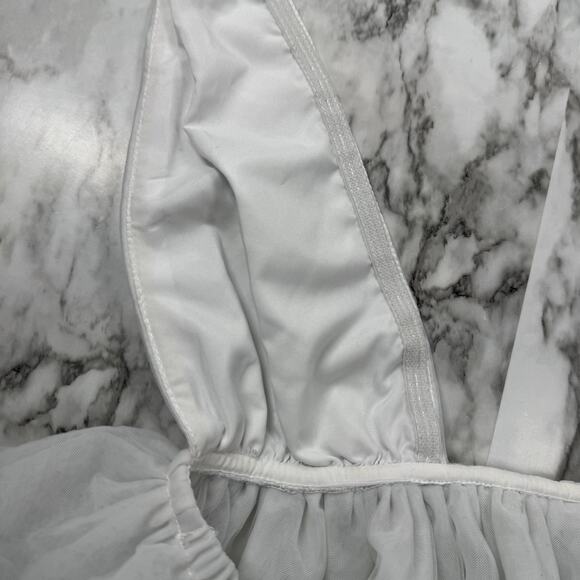 Emma Rose x Beginning Women’s White Tulle Ruffle Halter Peplum Tutu Top Bridal - Picture 9 of 13